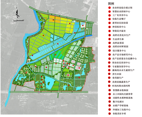 合肥仙臨現(xiàn)代農(nóng)業(yè)科技園規(guī)劃平面圖